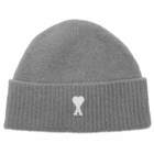 AMI Paris Men's Alpaca Knit Beanie in Gris/Ecru 