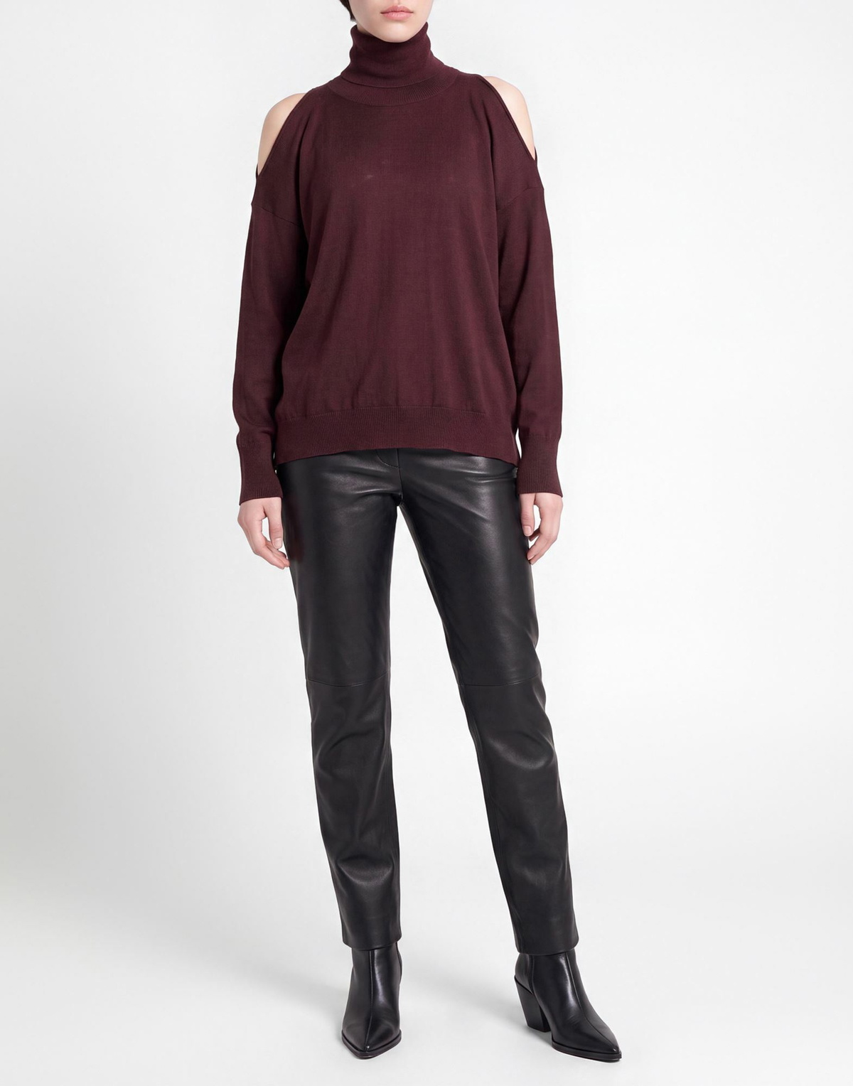 Roberto Collina Womens Turtleneck Plum