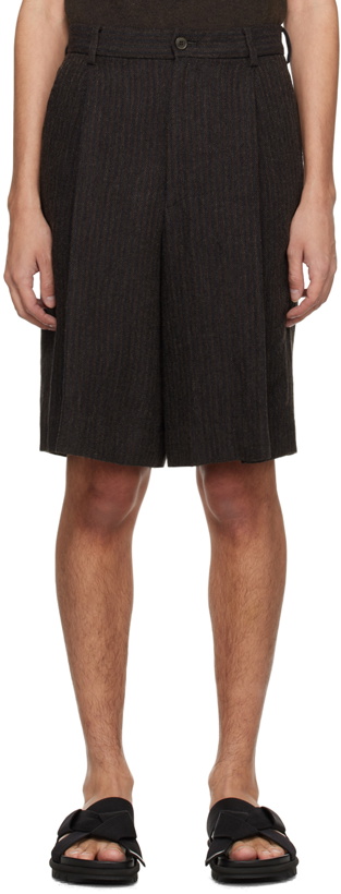 Photo: Dries Van Noten Black & Brown Striped Shorts