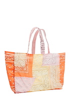 Arizona Love Cabas Bandana Patchwork Cotton Tote, Tote Bag, Handmade - Orange - One Size