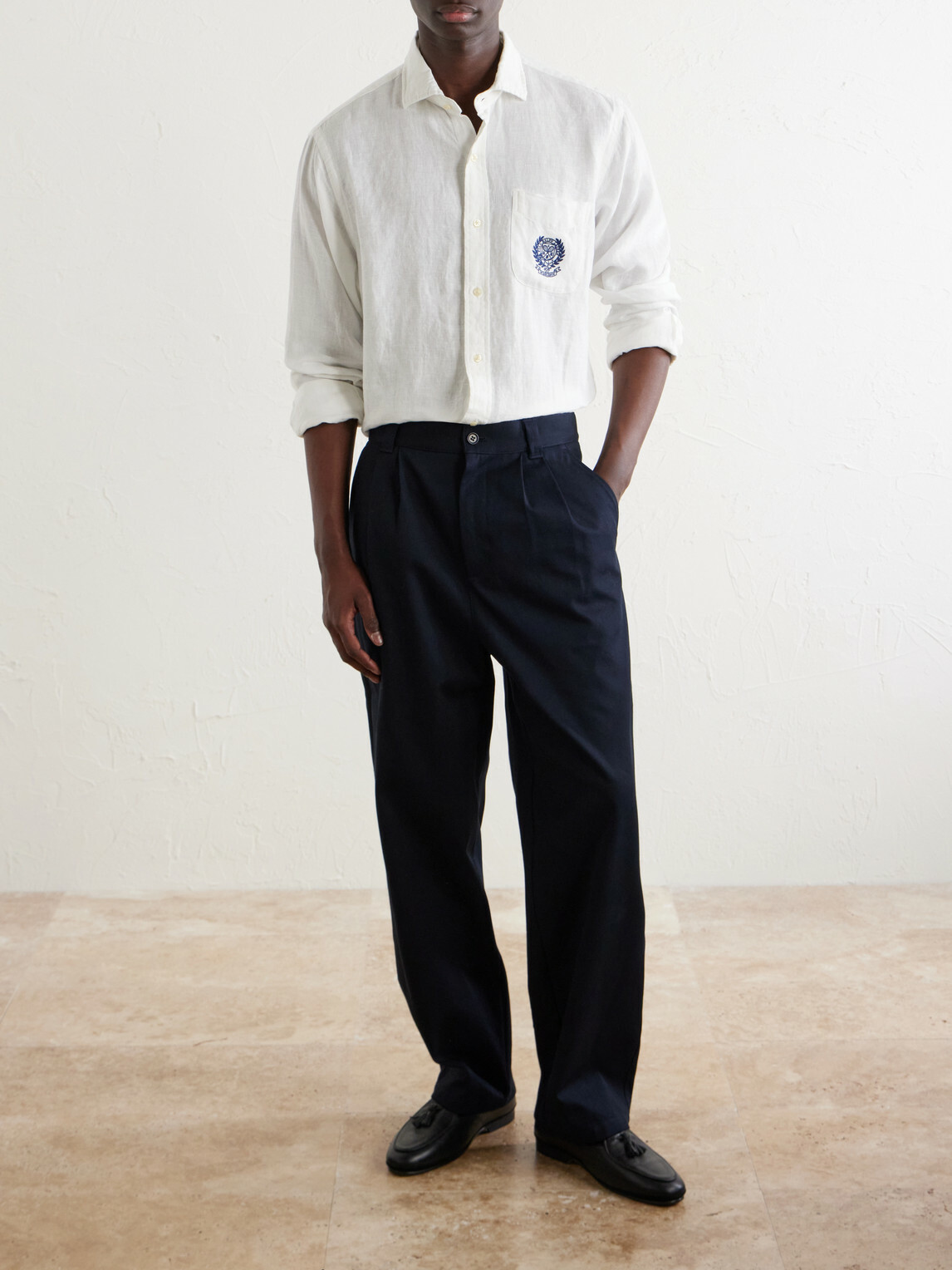 Polo Ralph Lauren - Wimbledon Logo-Embroidered Linen Shirt - White