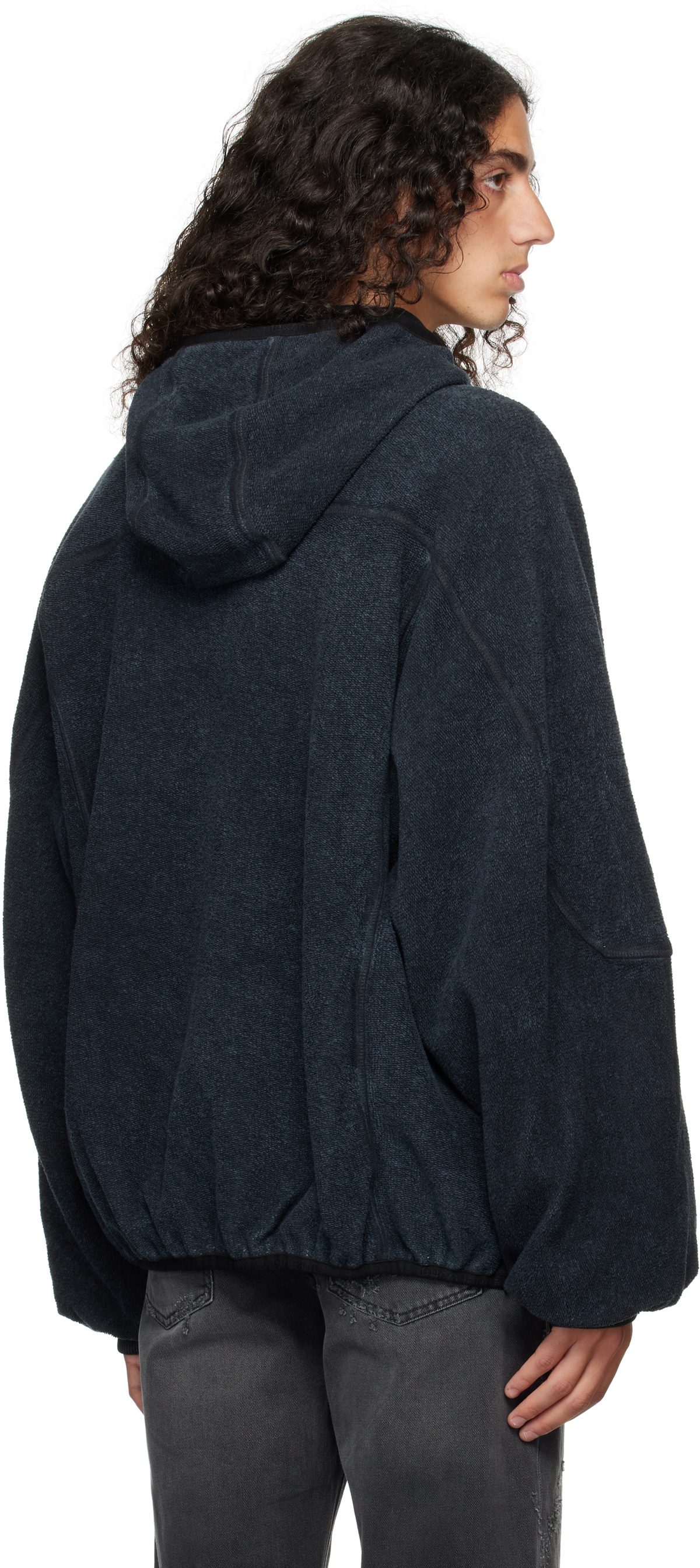 Alexander Wang Blue Oversize Zip-Up Hoodie Alexander Wang