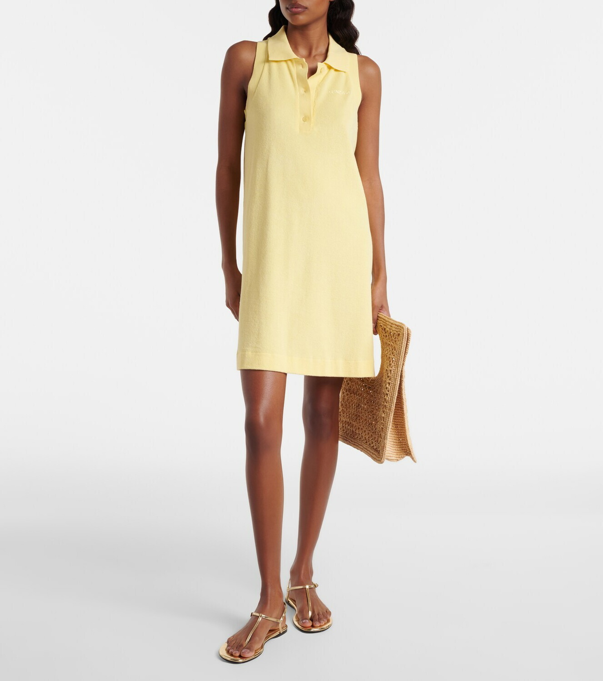 Hunza G Logo cotton terry polo dress