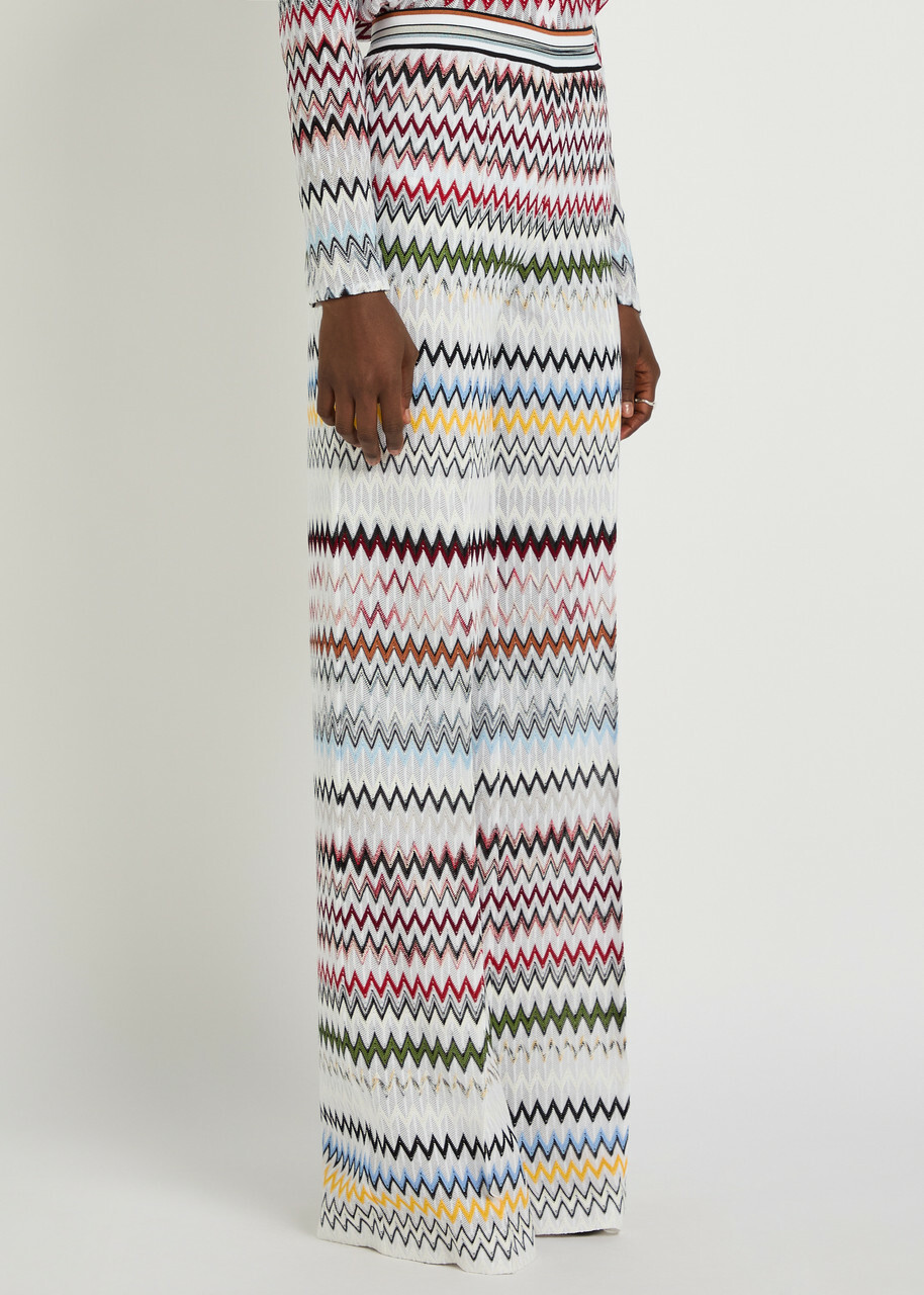 Missoni Chevron Fine-knit Wide-leg Trousers Multicoloured 1