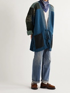 KAPITAL - Oversized Patchwork Wool and Linen-Blend Cardigan