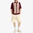 Malbon Men's Jude Knitted Polo in Vino Rose