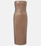 Alex Perry Sequined strapless midi dress