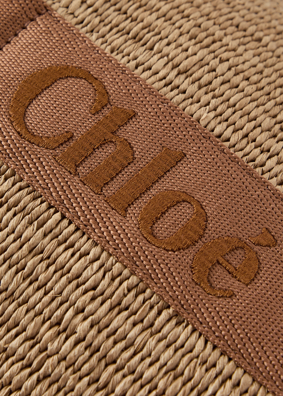 Chloe Woody Logo-embroidered Raffia Basket bag - Natural - One Size