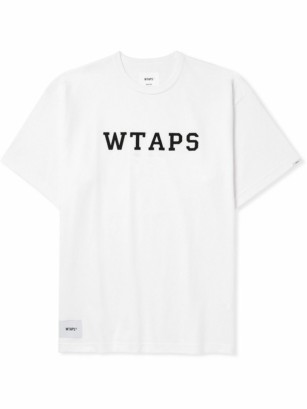 Photo: WTAPS - Logo-Print Appliquéd Cotton-Jersey T-Shirt - White