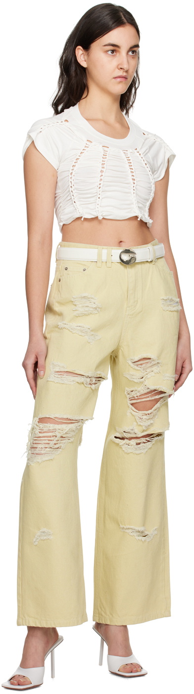 lesugiatelier Yellow Distressed Jeans