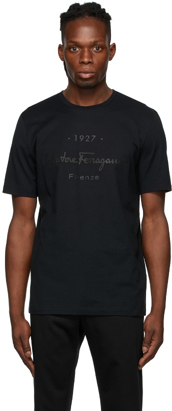 Photo: Salvatore Ferragamo Black 1927 Logo T-Shirt