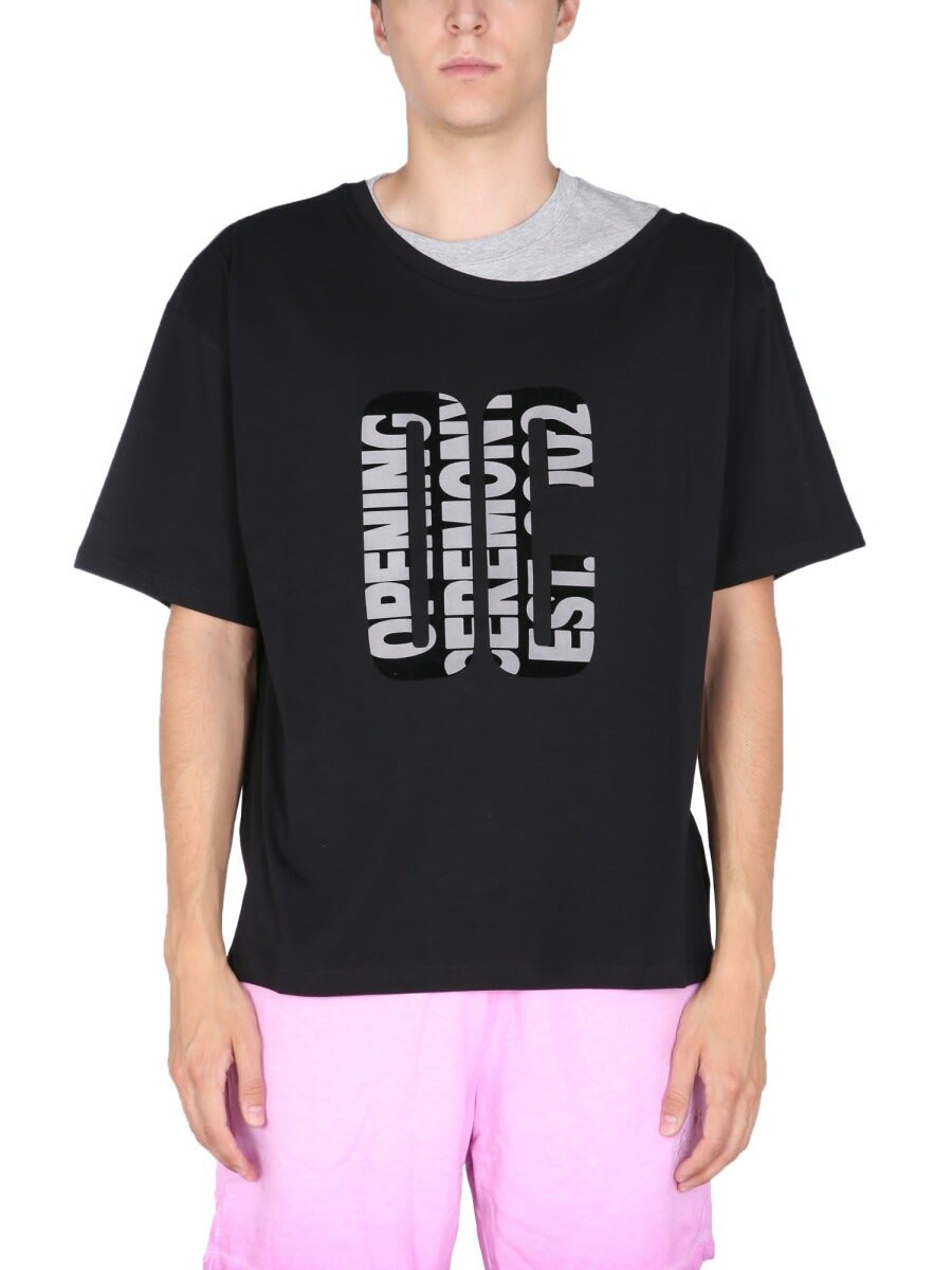 opening ceremony ロゴ TEE Opening Ceremony logo-print T-shirt | Black | FARFETCH