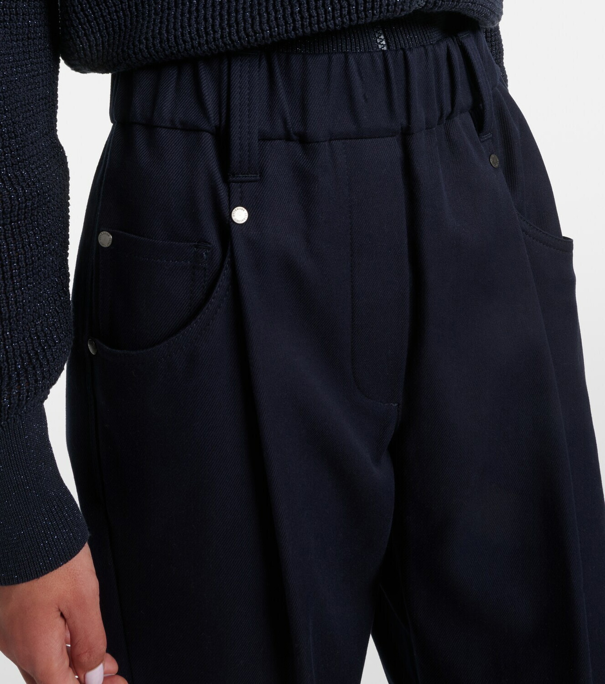 Brunello Cucinelli Monili cotton-blend straight pants