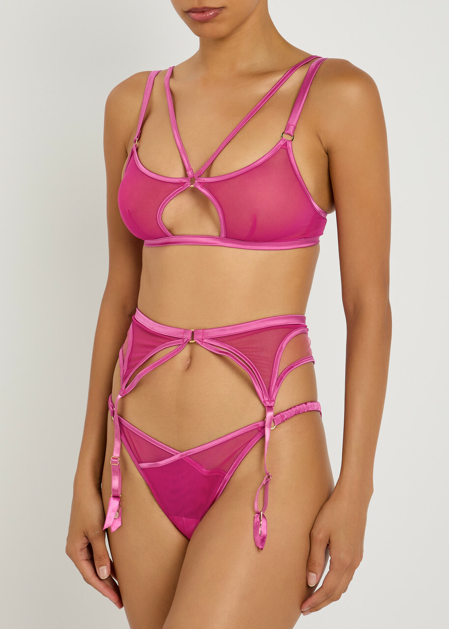 Fleur OF England Lola Mesh Suspender Belt Pink