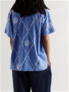 Post-Imperial - Camp-Collar Printed Cotton Shirt - Blue