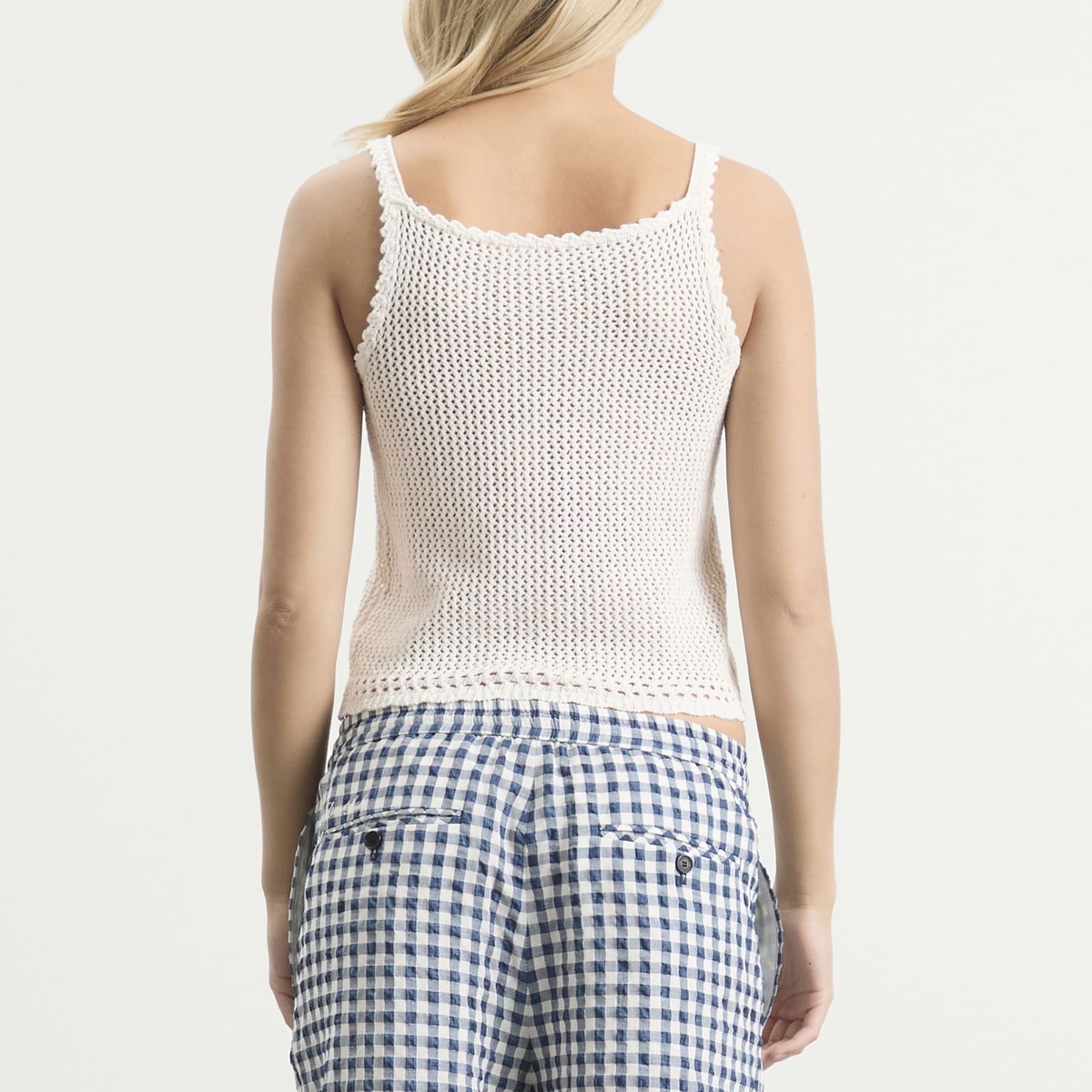 DUNST Women's Knit Vest Top in Ivory