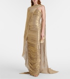 Marmar Halim Pleated caped gown