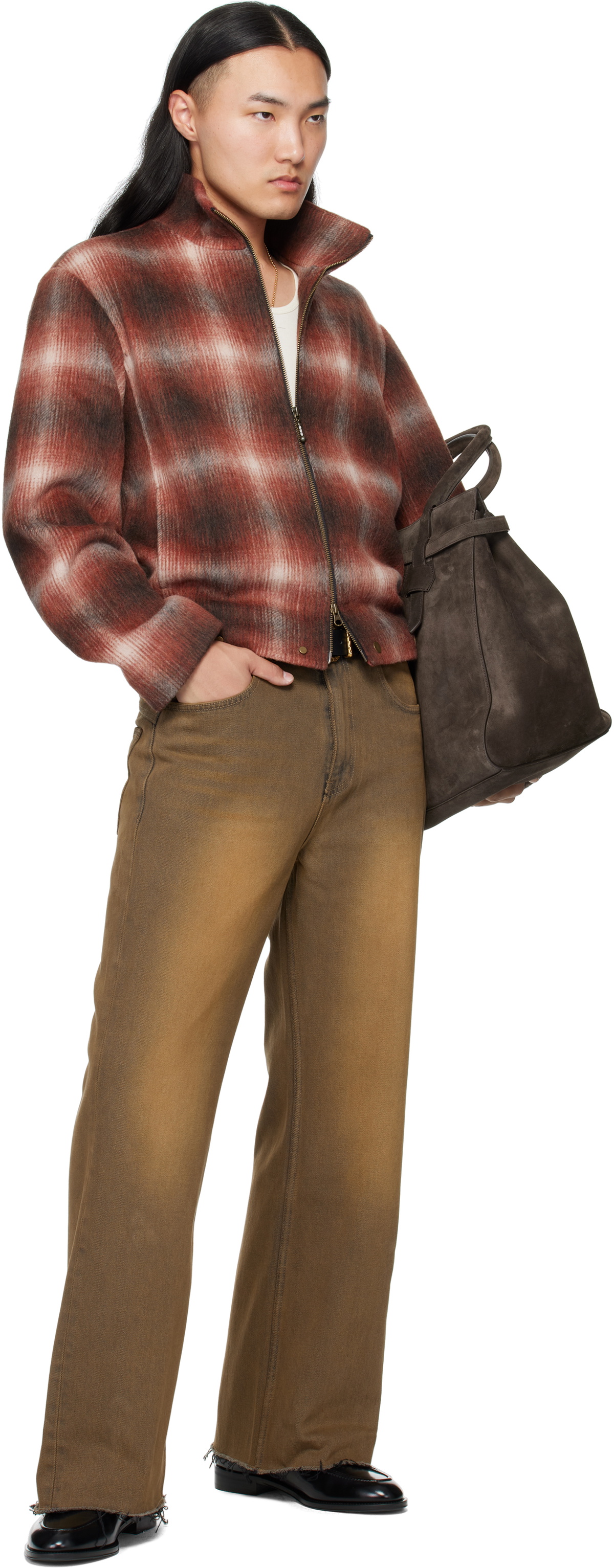 MMIC Brown Rocker Flare Jeans