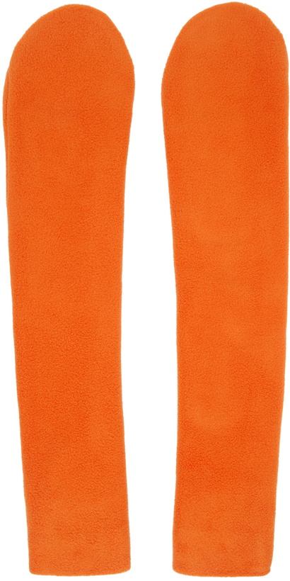Photo: COLLEEN ALLEN SSENSE Exclusive Orange Fleece Sleeve Arm Warmers