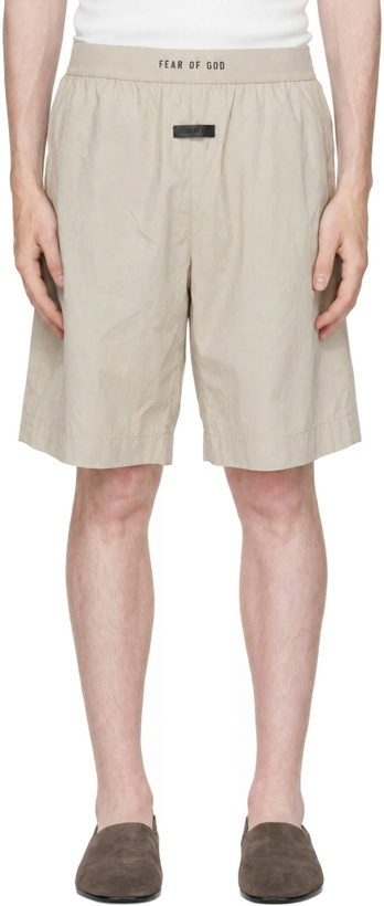 Photo: Fear of God Beige Lounge Poplin Shorts
