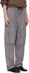 Meta Campania Collective Gray Ed Unlined Drawstring Lamb Suede Trousers