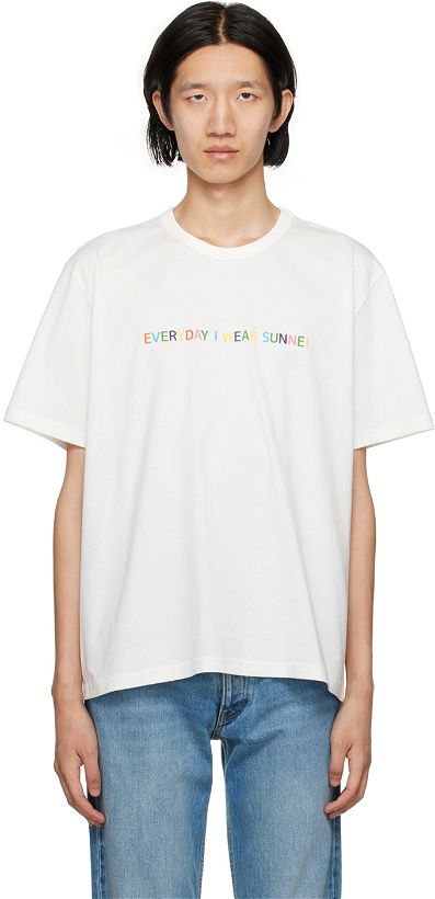 Photo: SUNNEI White 'Everyday I Wear Sunnei' T-Shirt