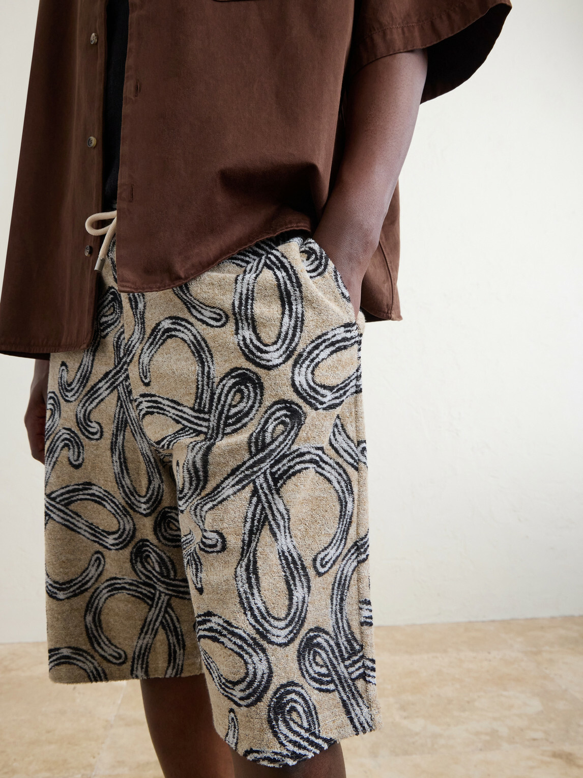 LOEWE - Paula's Ibiza Straight-Leg Printed Cotton-Blend Shorts - Neutrals