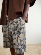 LOEWE - Paula's Ibiza Straight-Leg Printed Cotton-Blend Shorts - Neutrals