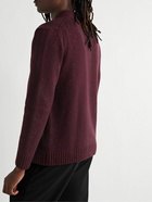 Inis Meáin - Donegal Merino Wool and Cashmere-Blend Zip-Up Cardigan - Burgundy