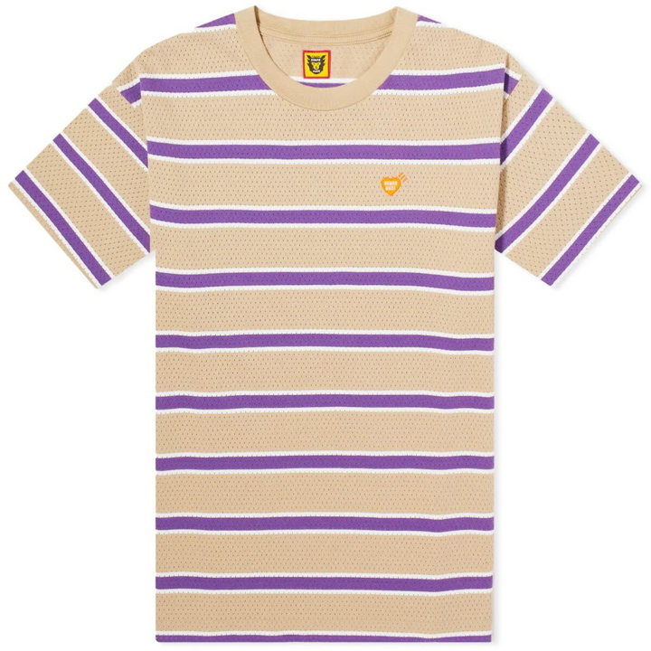 Photo: Human Made Men's Striped Small Heart T-Shirt in Beige