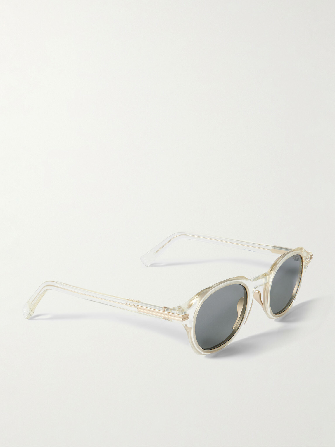 Zegna - Round-Frame Acetate Sunglasses