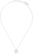 AMBUSH Silver Pearl Heart Charm Necklace