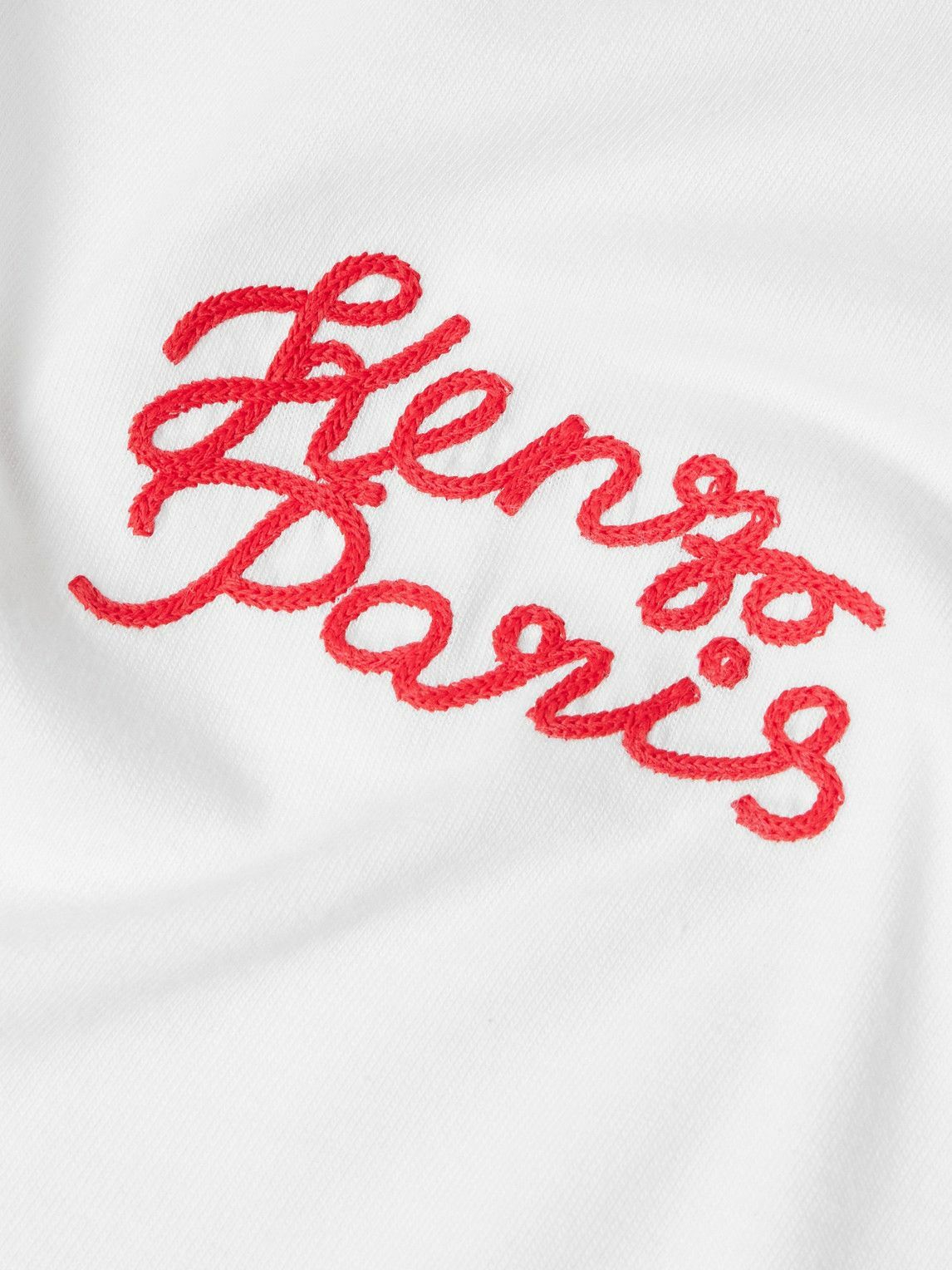 KENZO - Logo-Embroidered Printed Cotton-Jersey T-Shirt - White Kenzo