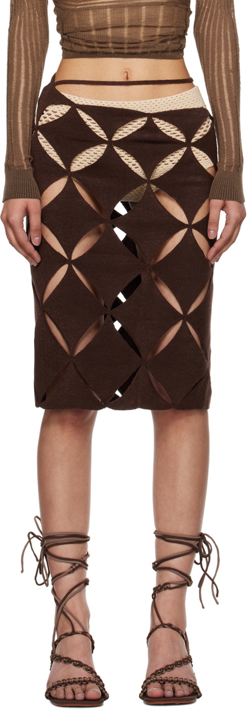 Isa Boulder Brown Argyle Centauri Miniskirt