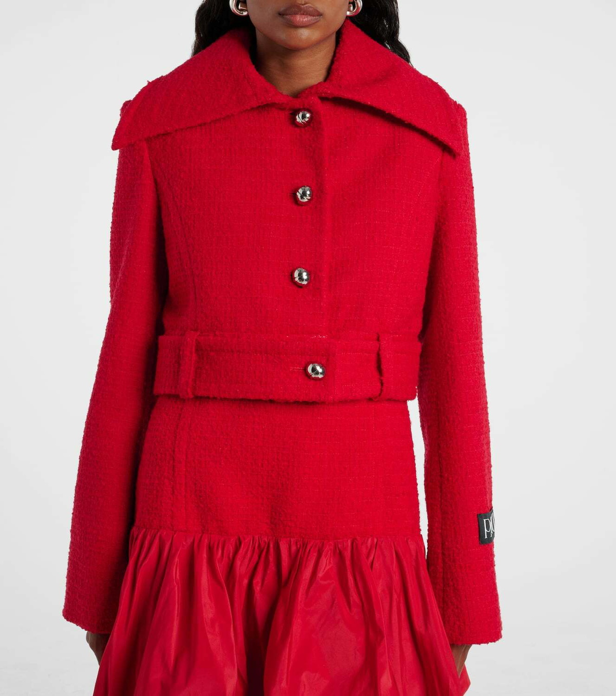 Patou Cropped wool-blend tweed jacket