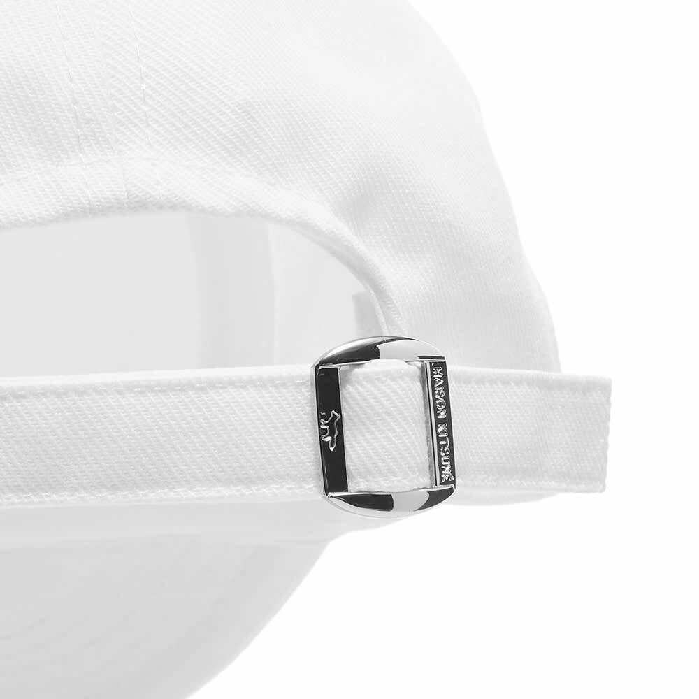 Maison Kitsune - Fox Head Embroidery 6P Cap (White) with adjustable straps Maison Kitsune - Fox Head Embroidery 6P Cap (White) main image 4