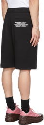 Burberry Black Cotton Location Print Shorts