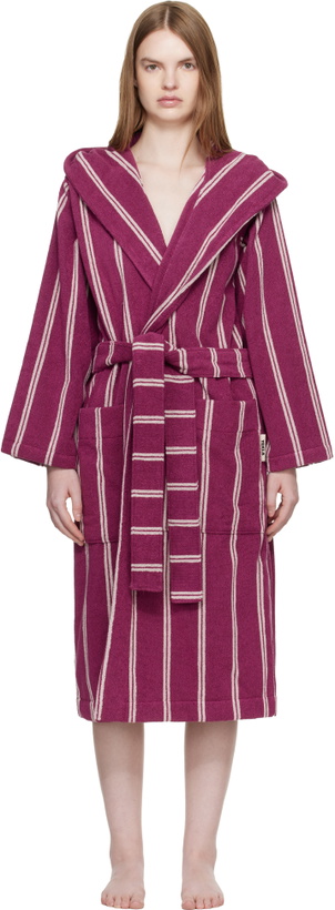 Photo: Tekla Purple Terry Hooded Bathrobe
