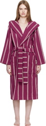Tekla Purple Terry Hooded Bathrobe