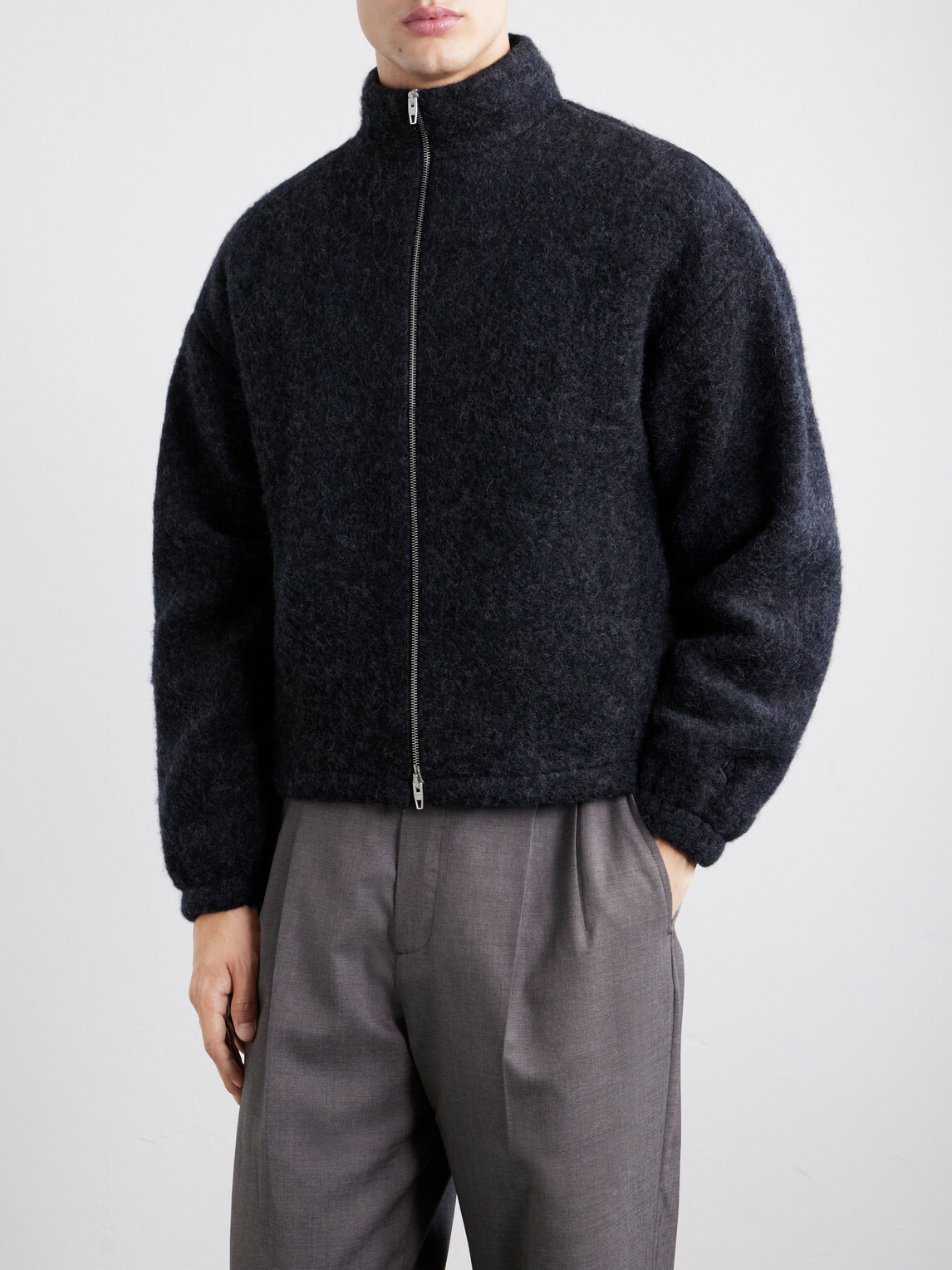 Jil Sander - Brushed Wool-Blend Blouson Jacket - Blue