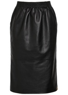Chloe Leather Midi Pencil Skirt Black