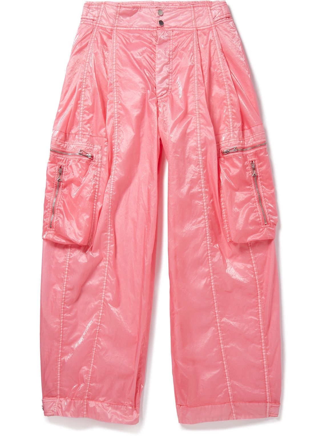 Photo: Bottega Veneta - Glossed-Nylon Cargo Trousers - Pink