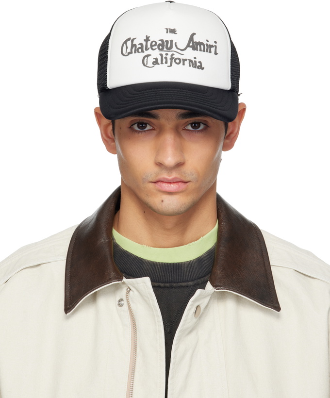 Photo: AMIRI White & Black 'Chateau Amiri' Foam Trucker Cap