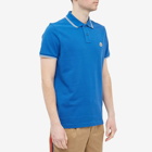 Moncler Men's Classic Logo Polo Shirt in Mid Blue