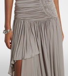 Christopher Esber Ruched asymmetric midi dress
