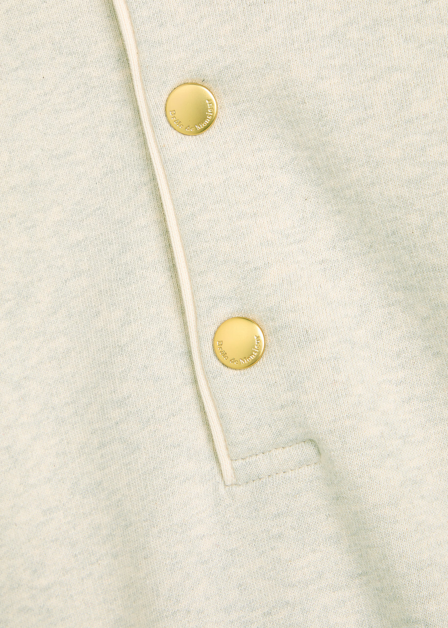 DRÔLE DE Monsieur Le Polo Drôle Logo-embroidered Cotton Polo Jumper Grey