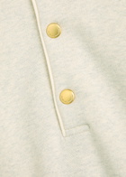 DRÔLE DE Monsieur Le Polo Drôle Logo-embroidered Cotton Polo Jumper Grey