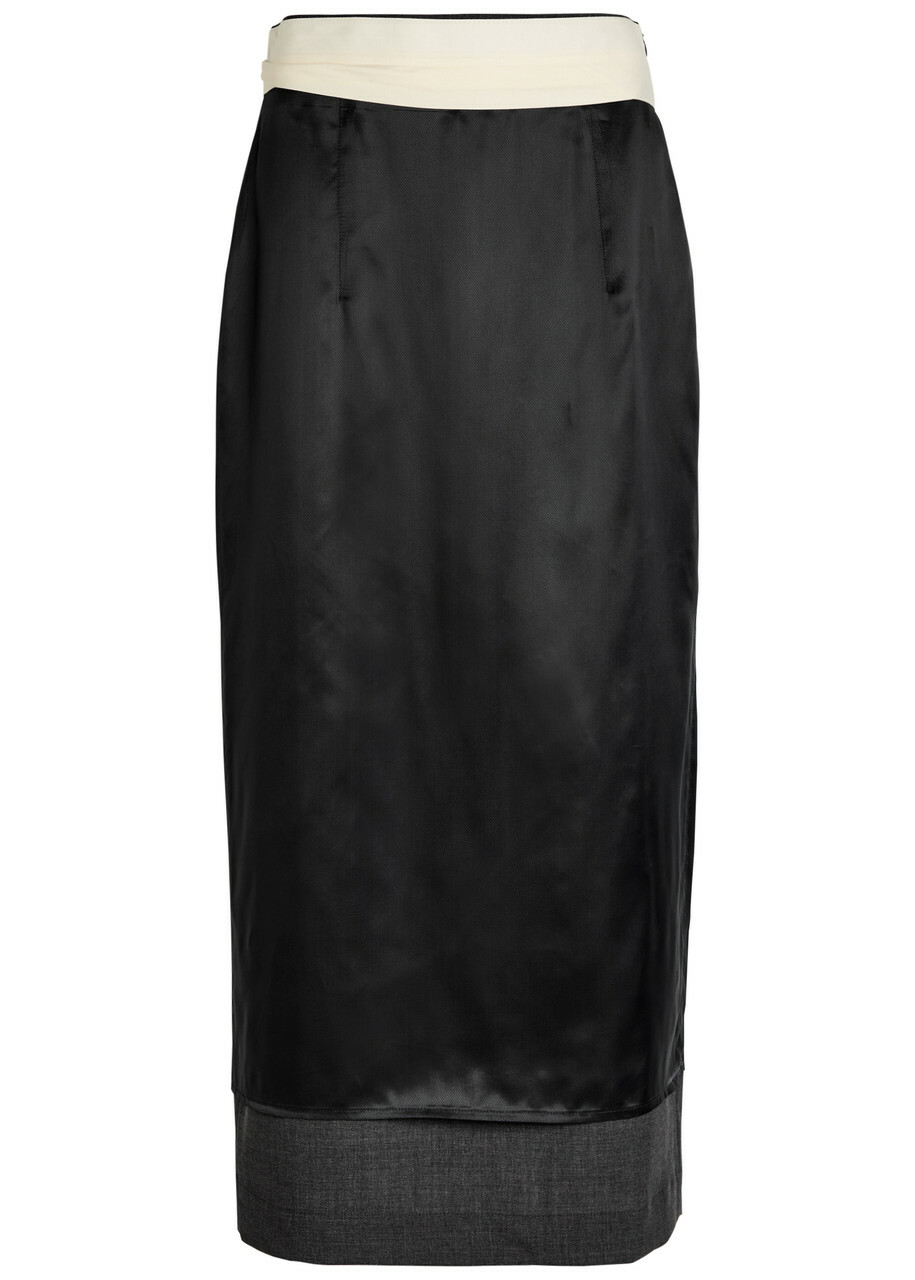 Rohe Inside-out Stretch-wool Midi Skirt Dark Grey