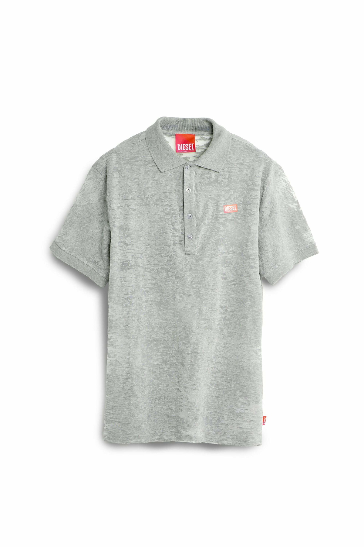 Diesel Polo shirt in all-over devoré jersey - Polos Mens in Grey