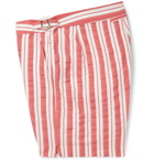 Orlebar Brown - Bulldog Slim-Fit Mid-Length Striped Seersucker Swim Shorts - Red